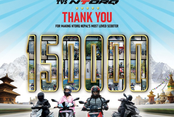 नेपालमा TVS NTORQ 125 का प्रयोगकर्ता १.५ लाख नाघ्यो