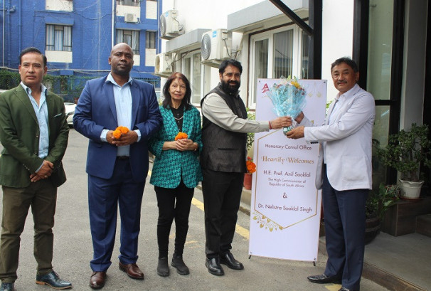 दक्षिण अफ्रिकाका नवनियुक्त राजदूतलाई मानार्थक वाणिज्यदूत श्रेष्ठले गरे स्वागत