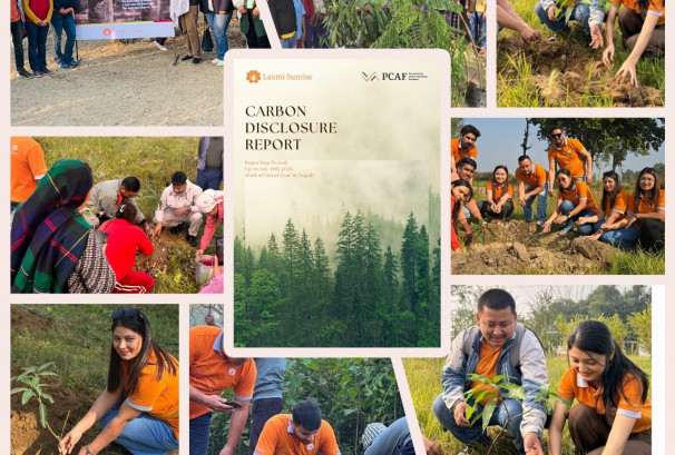 लक्ष्मी सनराइज बैंकको कार्बन उत्सर्जन प्रतिवेदन सार्वजनिक, “मिसन १० हजार” अन्तर्गत ७,५०० रूख रोपिइयो