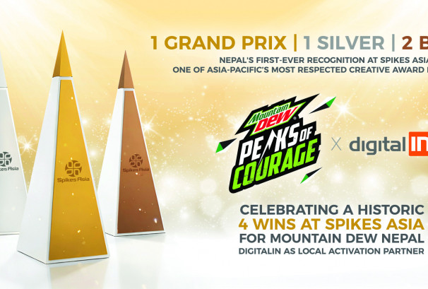 माउन्टेन ड्युलाई ‘पिक्स अफ करेज’ अभियान अन्तर्गत स्पाइक्स एसियामा ४ अवार्ड