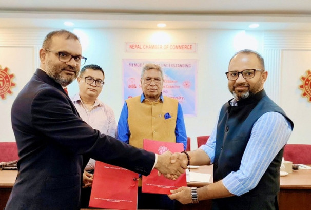 चेम्बर अफ कमर्स र भारतको बेनेट विश्वविद्यालयबीच उद्यमशीलता तथा नवप्रवर्तनमा सहकार्य गर्ने समझदारी