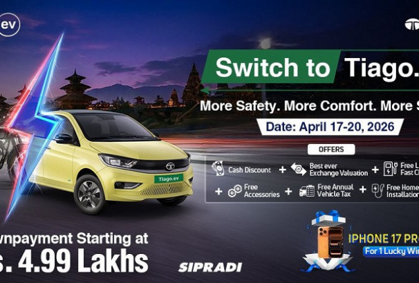 बाइक–स्कुटर साटेर टियागो ईभी चढ्ने मौका, टाटा मोटर्सले ल्यायो ‘स्विच टु टियागो इभी’एक्सचेन्ज क्याम्प