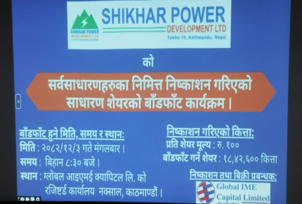 शिखर पावरको आइपीओ बाँडफाँड, पौने २ लाखले पाए १० कित्ता सेयर