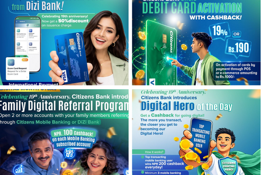 सिटिजन्स बैंकको ‘डिजिटल मन्थउत्सव’: बैशाख महिनाभर छुटै छुटको योजना
