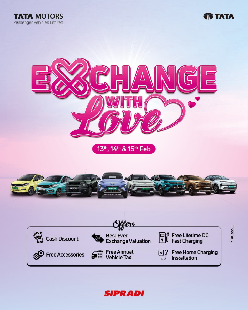 टाटा मोटर्सको भ्यालेन्टाइन स्पेसल ‘एक्सचेन्ज विथ लभ’ अफर, पुरानोसँग नंया गाडी साट्न सकिने