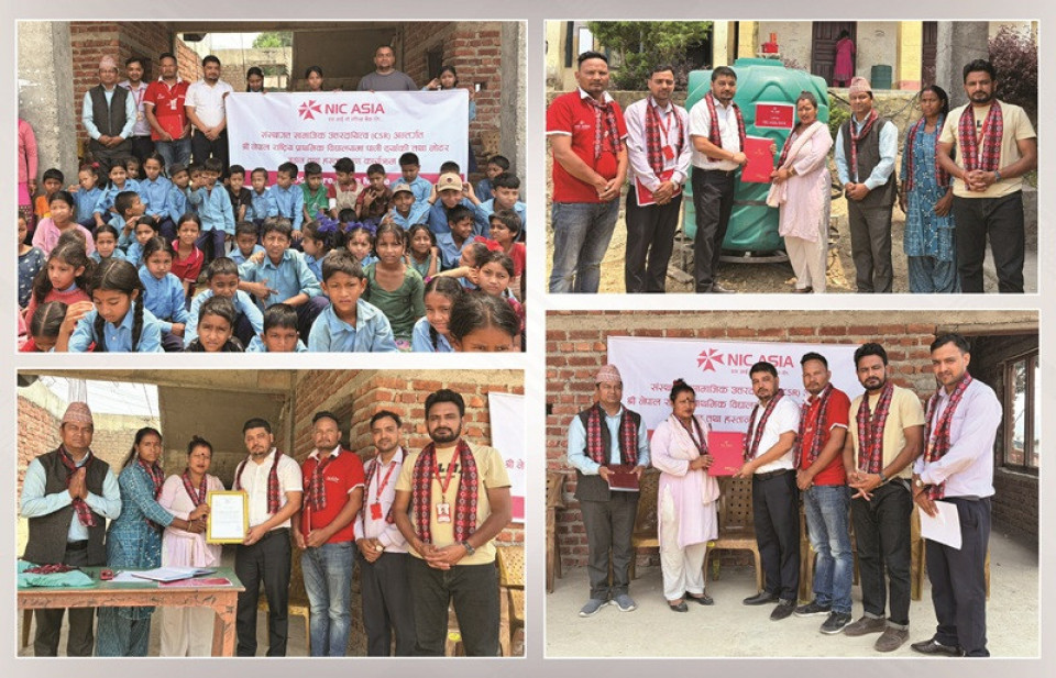 एनआईसी एशिया बैंकद्वारा विद्यालयमा पानी ट्यांकी तथा मोटर जडान