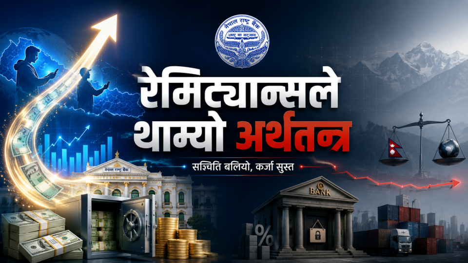 रेमिट्यान्सले थाम्यो अर्थतन्त्रः सञ्चिति ३७ खर्ब नाघ्दा कर्जा सुस्त, पूँजीगत खर्च उल्टै घट्यो