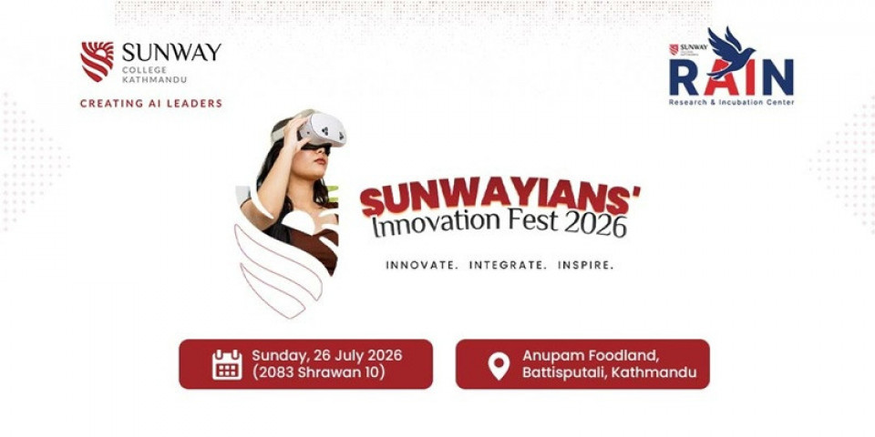 आइतवार ‘सनवेइयन्स इनोभेसन फेस्ट २०२६ हुँदै, एआईदेखि रोबोटिक्ससम्म अत्याधुनिक प्रविधिको अनुभव एकै ठाउँमा