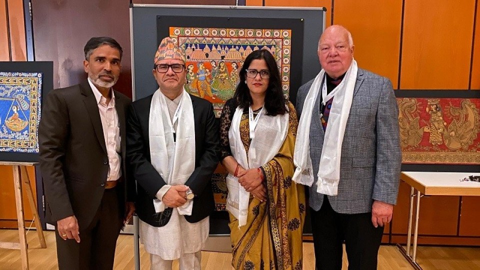 जर्मनीमा नेपाली मिथिला चित्रकारको एकल चित्रकला प्रदर्शनी