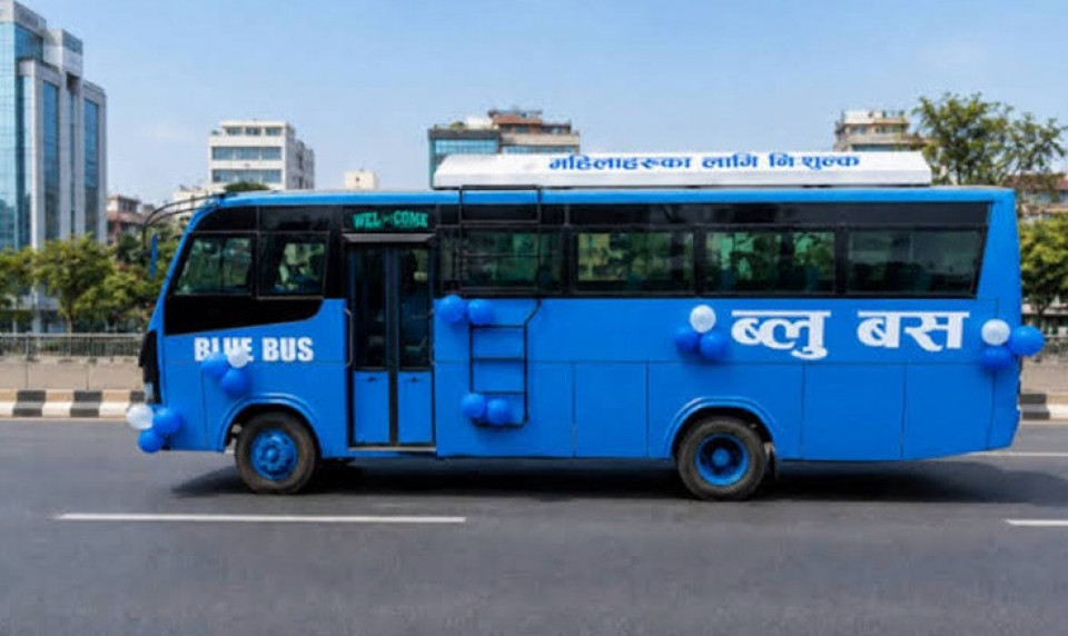 काठमाण्डौमा साउन १ गतेदेखि महिलाका लागि ‘ब्लू बस’ सेवा सञ्चालनमा आउने