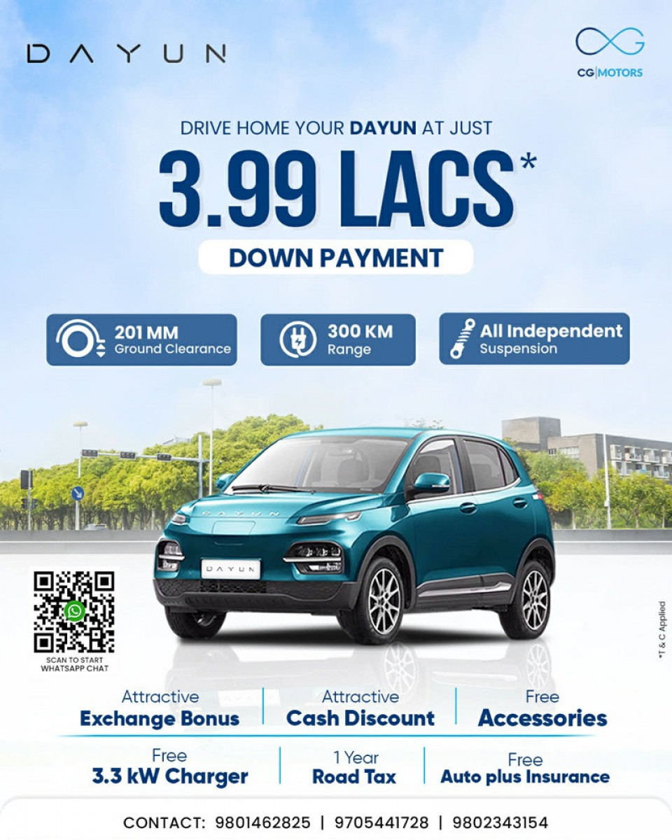 Dayun EV अब मात्रै 3.99 लाख डाउन पेमेन्टमा