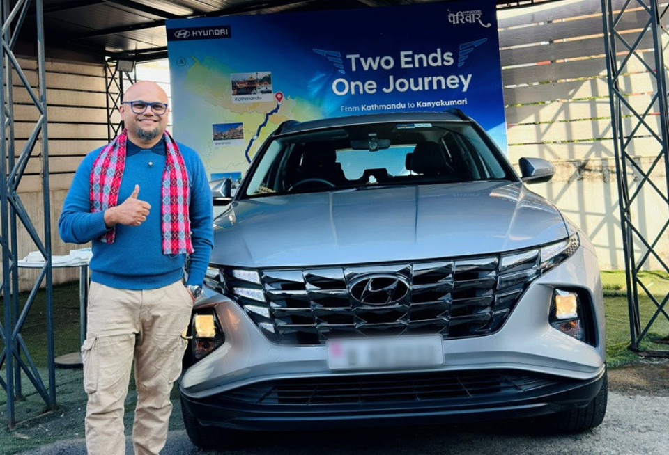 हुन्डाई टक्सनमा काठमाण्डौदेखि कन्याकुमारीसम्म १३ दिने रोड ट्रिप हुने