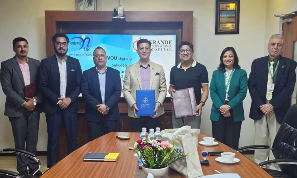 नेशनल लाइफ र ग्राण्डी इन्टरनेशनल हस्पिटलबीच स्वास्थ्य सेवा सम्झौता