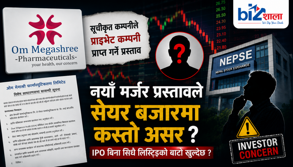 'ब्याकडोर लिस्टिङ'को बाटो खुल्दैछ ?ओम मेगाश्रीको एउटा खेलले बजारमा गम्भीर विवाद